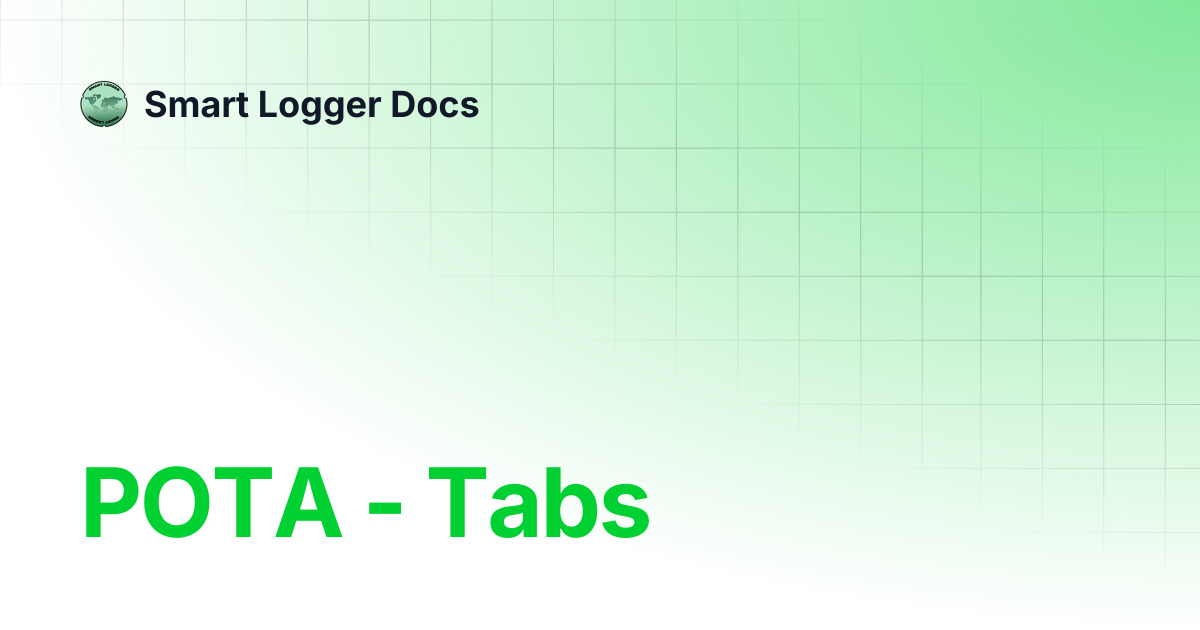 POTA - Tabs | Smart Logger Docs