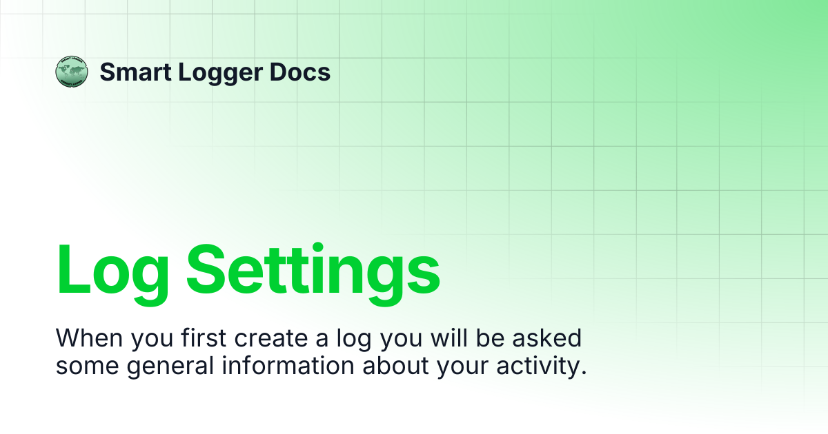 Log Settings | Smart Logger Docs