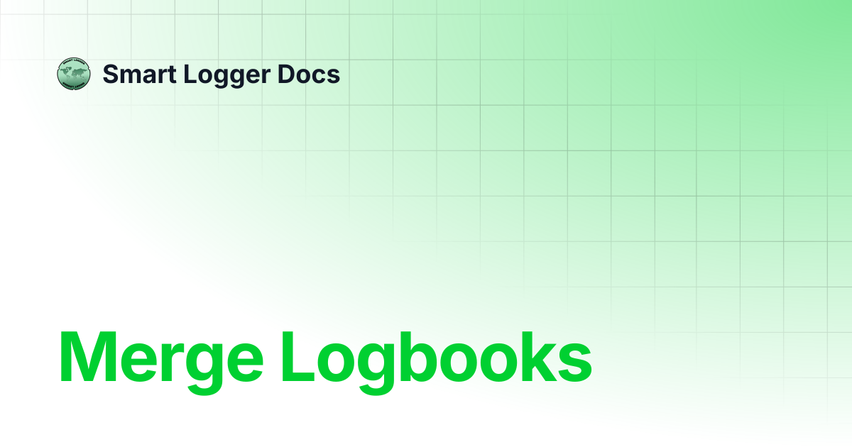 Merge Logbooks | Smart Logger Docs